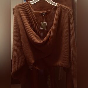 Rich New Brown MM crossover sweater
